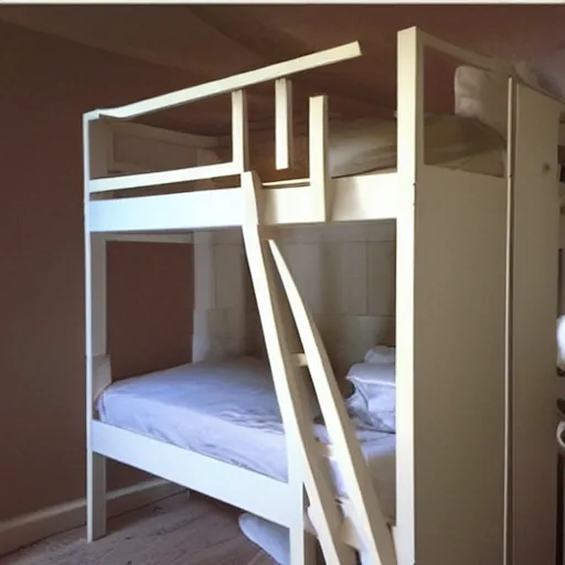 Prompt: “Ikea bunk bed assembly instructions drawn by mc Escher ”