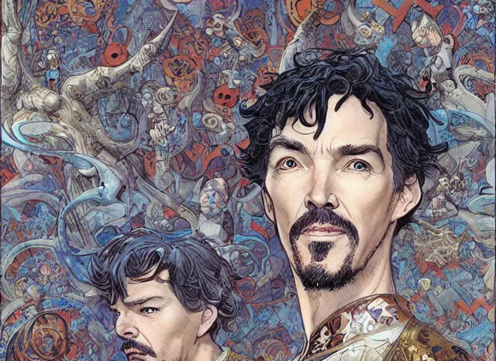 Image similar to a highly detailed magical portrait of stephen strange, james gurney, james jean