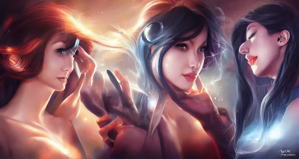 Image similar to the two complementary forces that make up all aspects and phenomena of life, by ARTGERM