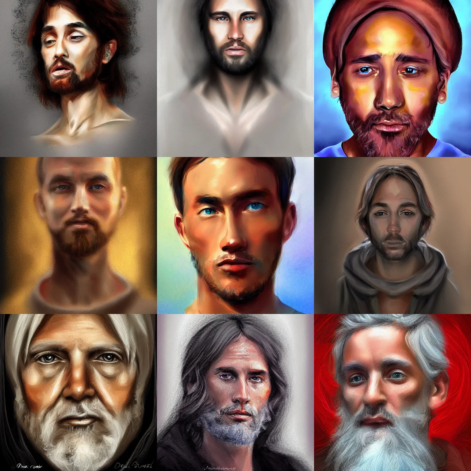 Prompt: Portait of god, digital painting, art station