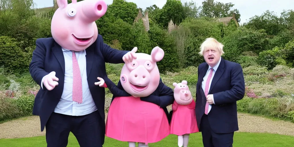 Image similar to boris johnson at peppa pig world