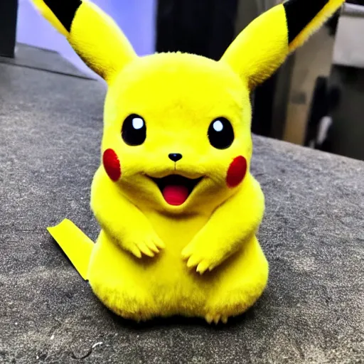 Image similar to a stunning photograph of a pikachu in real life, 8 k hd, incredibly detailed, hd fur, cute mouse pokemon, sent from my iphone ; it has a cold but is happy