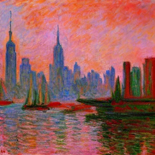 Image similar to Manhattan in the style of Monet