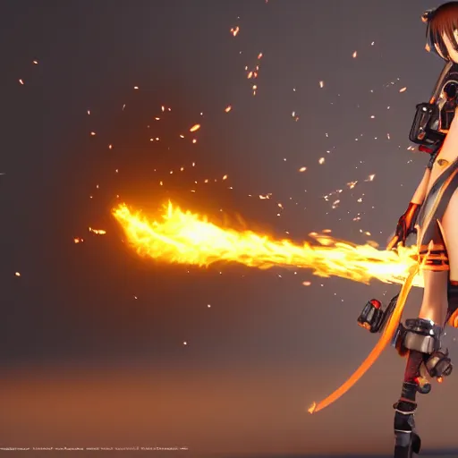 Steam Workshop::Anime fire girl [4K]
