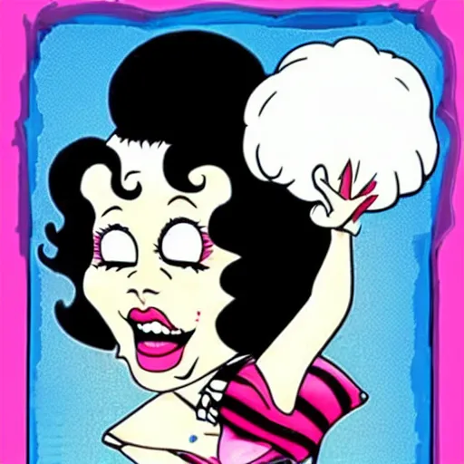 Image similar to dr. Frank n furter!! as a cute Betty boop cartoon