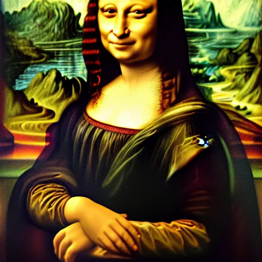 Image similar to Dwayne Johnson in the Mona Lisa painting 4k detail