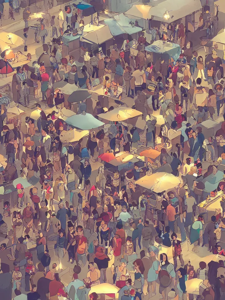 Image similar to packed crowd from overhead by disney concept artists, blunt borders, rule of thirds