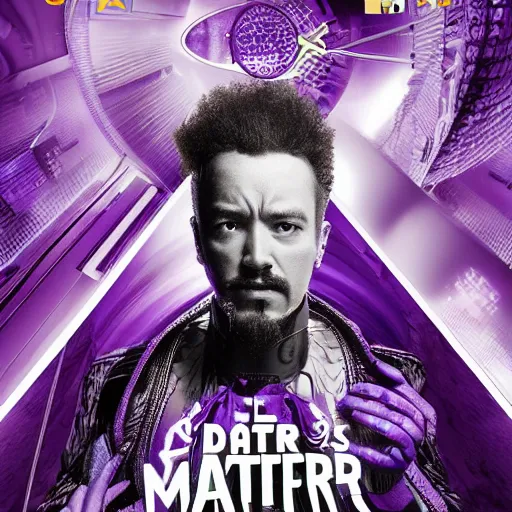 Image similar to dark matter ultra violet future schizophrenic man going to sun and steel ocean HD 8K