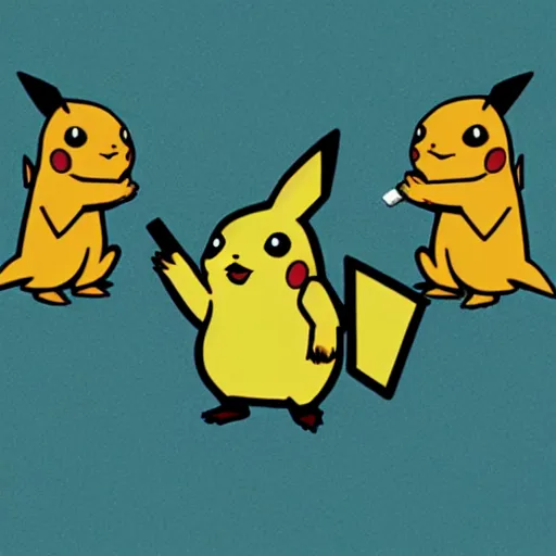 Image similar to photograph of pikachu smoking a blunt, pickachu smoking, smoking blunt, pickachu hitting that loud