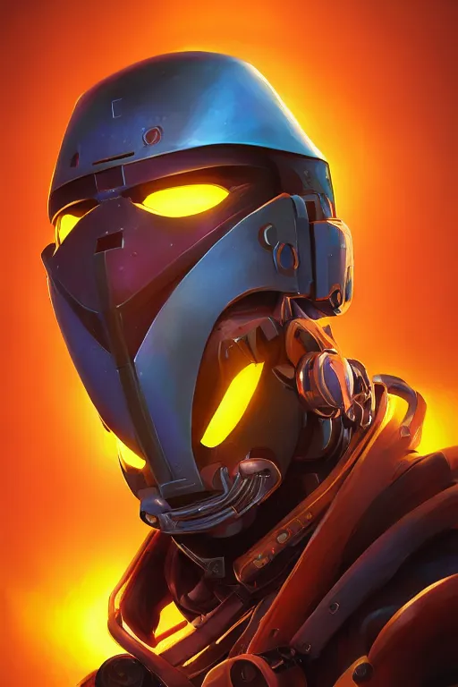 Image similar to epic mask helmet robot ninja portrait stylized as fornite style game design fanart by concept artist gervasio canda, behance hd by jesper ejsing, by rhads, makoto shinkai and lois van baarle, ilya kuvshinov, rossdraws global illumination radiating a glowing aura global illumination ray tracing hdr render in unreal engine 5