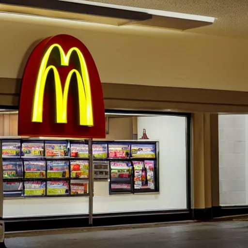 Image similar to a mcdonald's located in the backrooms