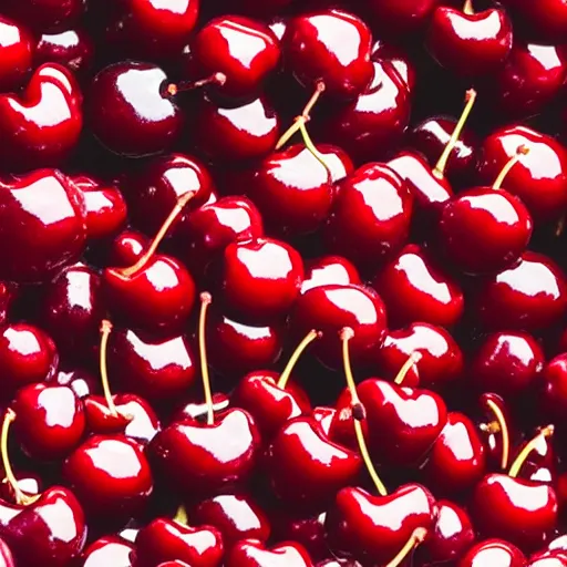 Image similar to Cherries, cherry inside a cherry, cherry explosion, white background, 3d