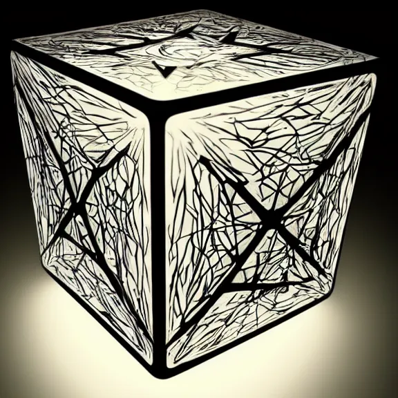 Image similar to mysterious glowing cube with strange markings etched onto its surface, hovering in midair., fantasy artwork, award winning, very very very very very very very very very very beautiful, studio lighting, trending on artstation.