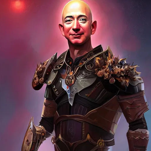 Image similar to Jeff Bezos Jeff Bezos as an amazon warrior, 4k, artstation, cgsociety, award-winning, masterpiece, stunning, beautiful, glorious, powerful, fantasy art