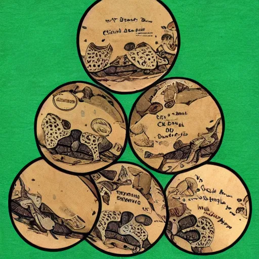 Prompt: a stack of turtles beneath a round disc map, ( ( ( ( pile of turtles ) ) ) )