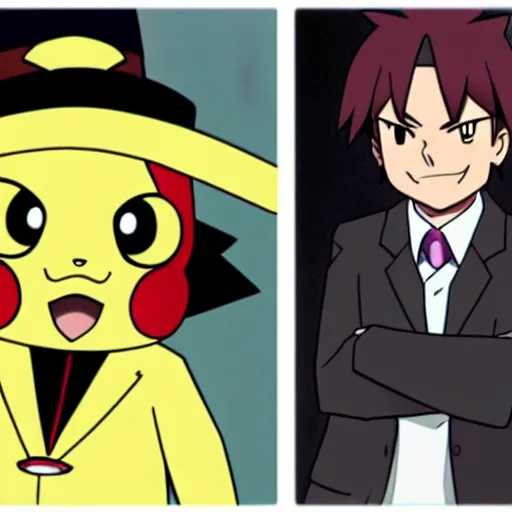 Image similar to quentin tarantino in the pokemon anime