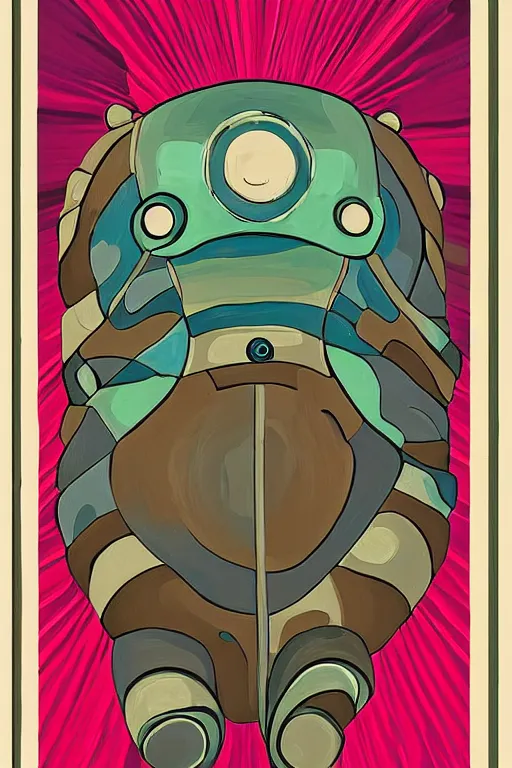 Prompt: futurist painting of a tardigrade, stylized art deco poster of a tardigrade