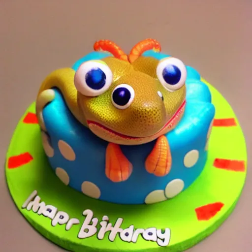 Image similar to cute snake with a birthday cap on, birthday