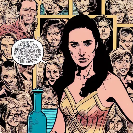 Prompt: portrait of a woman who looks like gal gadot and jennifer connelly, by laurie greasley and james stokoe