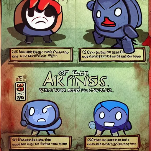 Image similar to the binding of isaac, among us skeld