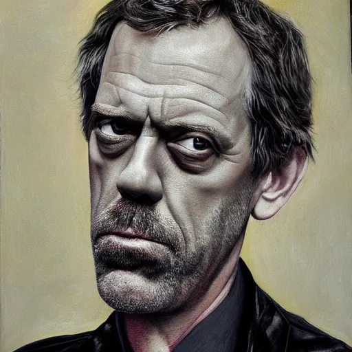 Prompt: hugh laurie made of whimsical dreams, surrealist painting, highly detailed