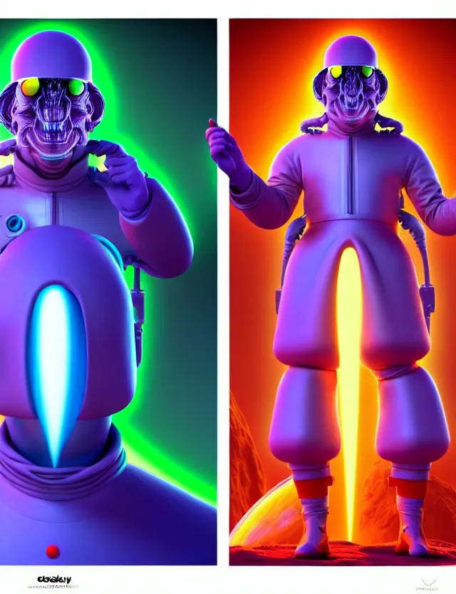 Image similar to max chroma planetary prince character concept fantasy digital 3 d render hyperrealistic octane unreal engine movie cinematic scene in full color scientist gear mad scientist of color max chroma planetary prints by max chroma, greg rutkowsky, android jones, alex grey