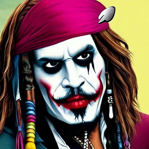 Image similar to Jack Sparrow as The Joker