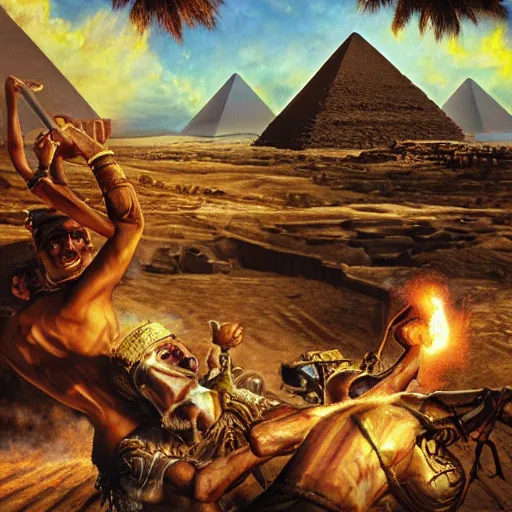 Prompt: epic disasterpiece excruciating death of Egyptian sun god Ken Kelly, photorealistic, cinematic, fantastic reality, detailed, intricate dramatic lighting, establishing shot, 8k resolution – W 1024