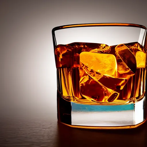 Prompt: A highly detailed digital art painting of a whiskey on a round table, volumetric lighting, 4k resolution,