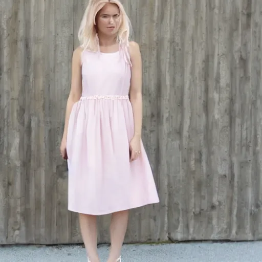 Image similar to pale pastel pink and white dress