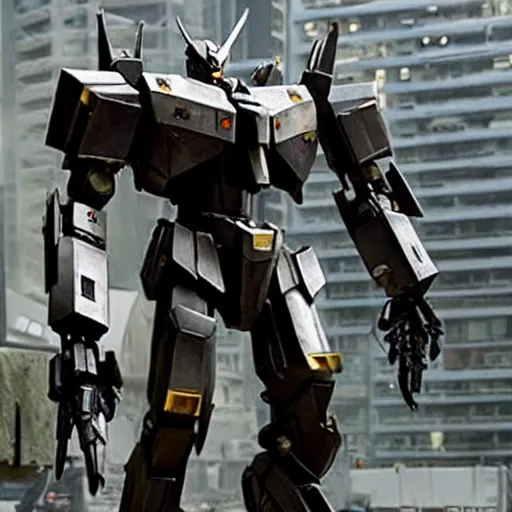 Image similar to cinematic still in real steel movie and westworld and pacific rim movie, one full body ornate humanoid gundam armored core mech by fujioka kenki and by mamoru nagano