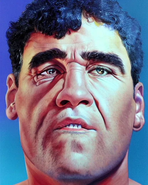 Image similar to studio light, portrait, diego armando maradona by mark brooks, by peter andrew jones, by roger dean, hd, hyper detailed, 4 k