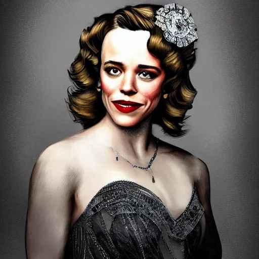 Image similar to rachel mcadams as a 1 9 2 0 s mob gangster, detailed digital painting, intricate