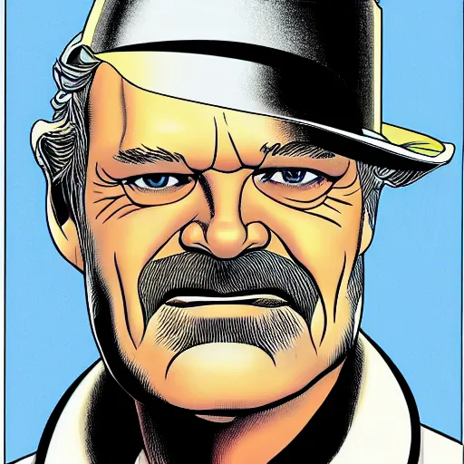 Prompt: corn man kelsey grammer retro minimalist portrait by jean giraud, moebius starwatcher comic, sharp, smooth face, 8 k