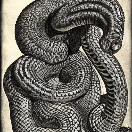 Image similar to a naga, serpent lower torso, kentaro miura art style