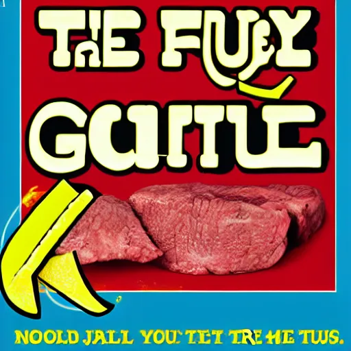 Image similar to the juicy fruit logo font with the text'good meat'