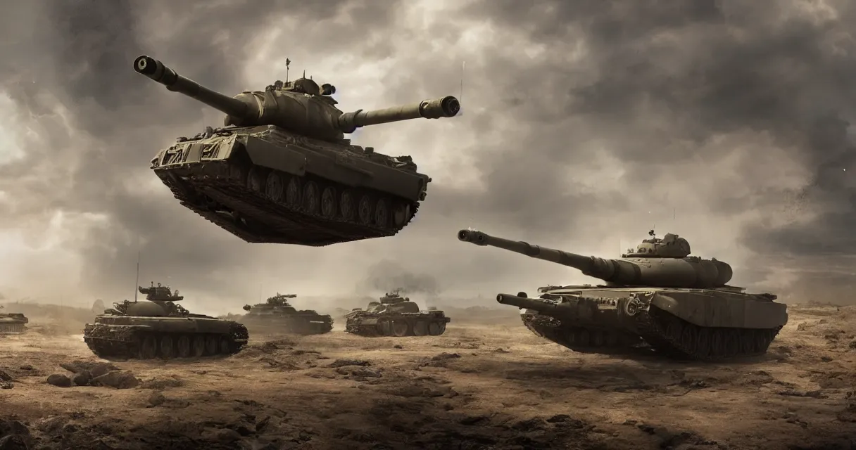 Prompt: tank war, drama, high quality, vray, cg, crazy, space