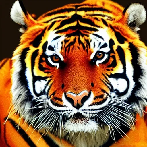 Image similar to a tiger in the colours of the Indian flag