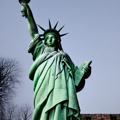 Prompt: brutalist statue of liberty