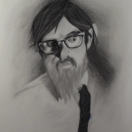 Image similar to Drawing, Okkervil River, charcoal on canvas (2022), trending on artstation