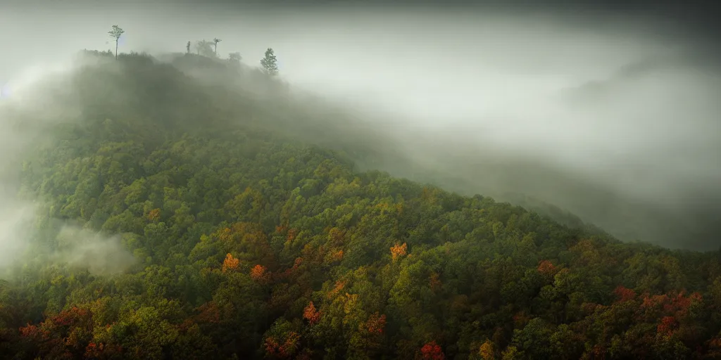 Image similar to foggy appalachian mountain landscape by andreas franke