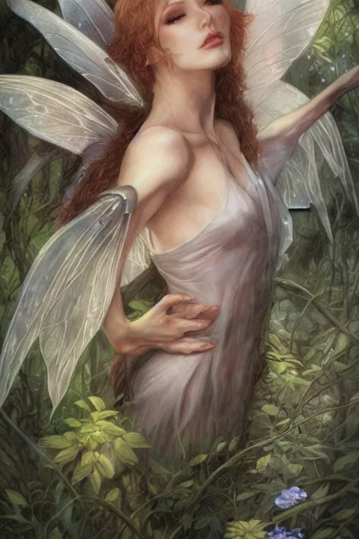 Image similar to a faerie by alan lee and artgerm