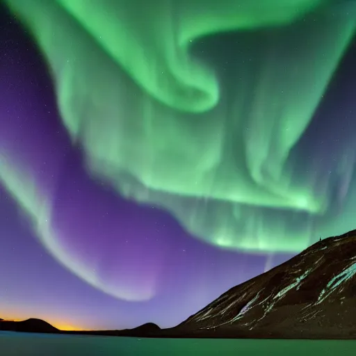 Image similar to comet with a long tail in a night sky aurora borealis 4k award winning photo