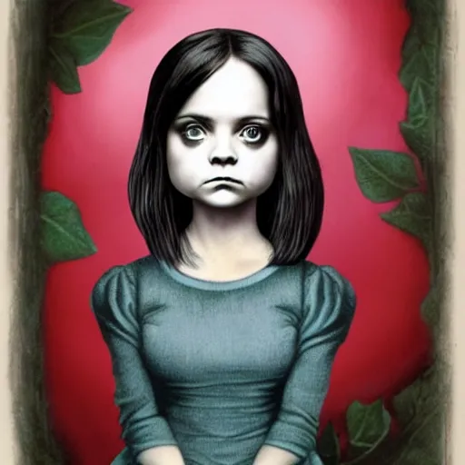 Image similar to christina ricci in the style of mark ryden