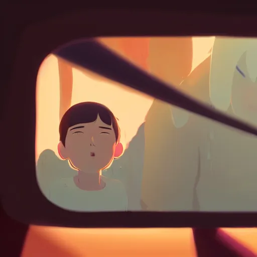 Image similar to within my reflection i see tears, for what i see is the truth, are my greatest fears, cory loftis, james gilleard, atey ghailan, makoto shinkai, goro fujita, studio ghibli, rim light, exquisite lighting, clear focus, very coherent, plain background