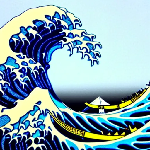 Image similar to A sculpture of The Great Wave off Kanagawa