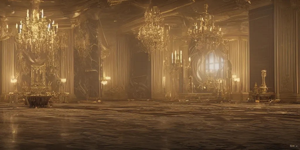 Image similar to a contemporary grand throne room, unreal engine, god rays, ue5, concept art, wide angle, 4k hd wallpaper