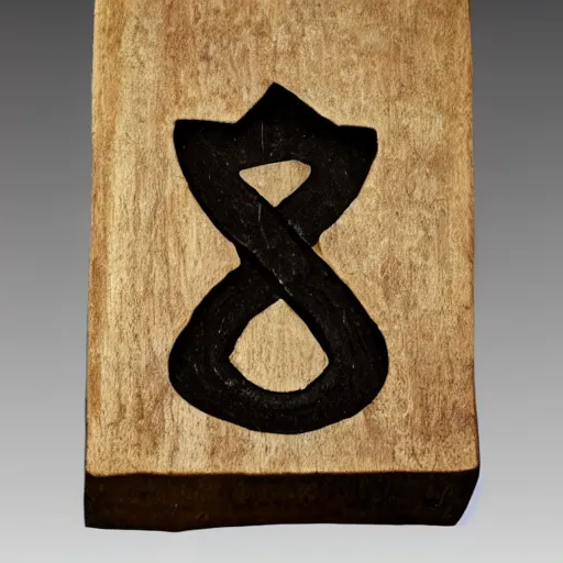 Prompt: carving of a norse rune