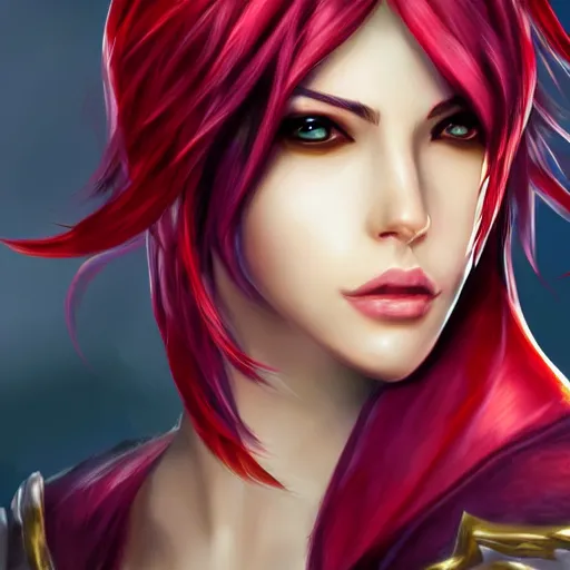 Prompt: fiora from league of legends, digital art, epic, detailed face, hyper realistic.