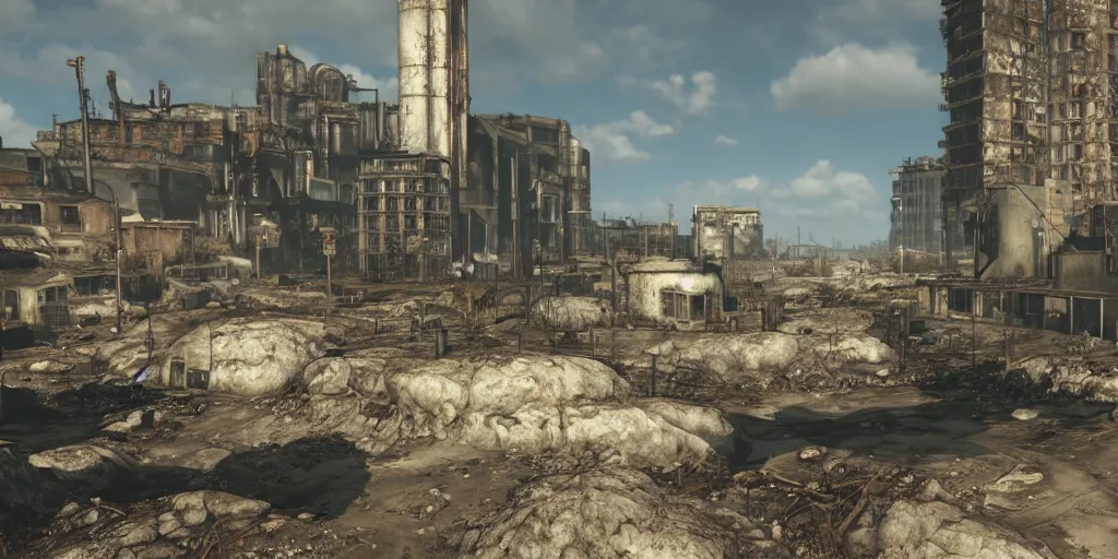 Prompt: fallout 3 concept art render in unreal 5